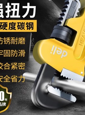 得力工具 管子钳多功能管钳子快速自紧扳手水管家用81012寸DL2514