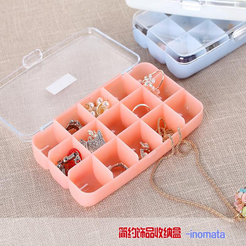 日本进口首饰收纳盒项链耳环耳钉扣子饰品小物件整理盒旅行药盒