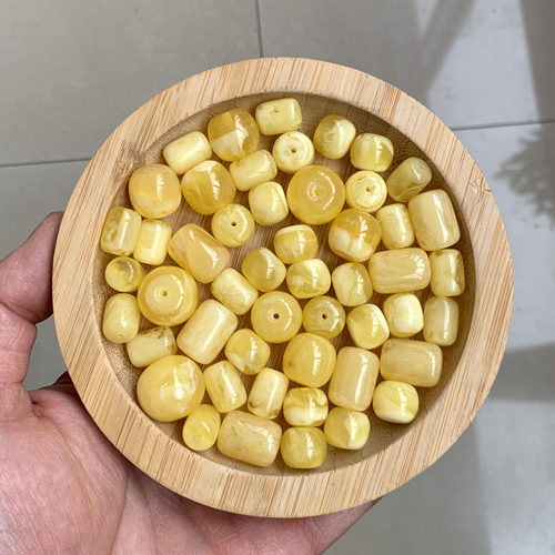 天然蜜蜡琥珀桶珠鼓珠配珠