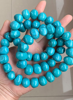 湖北天然原矿绿松石随形原石项链吊坠毛料项坠水滴手把件摆件男女