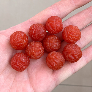 云南保山南红龙珠盘龙圆珠雕刻隔珠腰珠顶珠满肉金刚星月菩提配珠