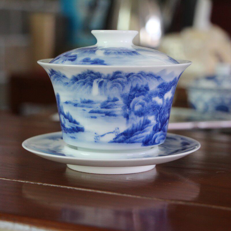 笑知雲 景德镇手绘青花 盖碗 三才  陶瓷茶具 泡茶器 没现货在类目 餐饮具, 茶具, 盖碗中 - 来自Buy2taobao.com提供专业的淘宝代购服务