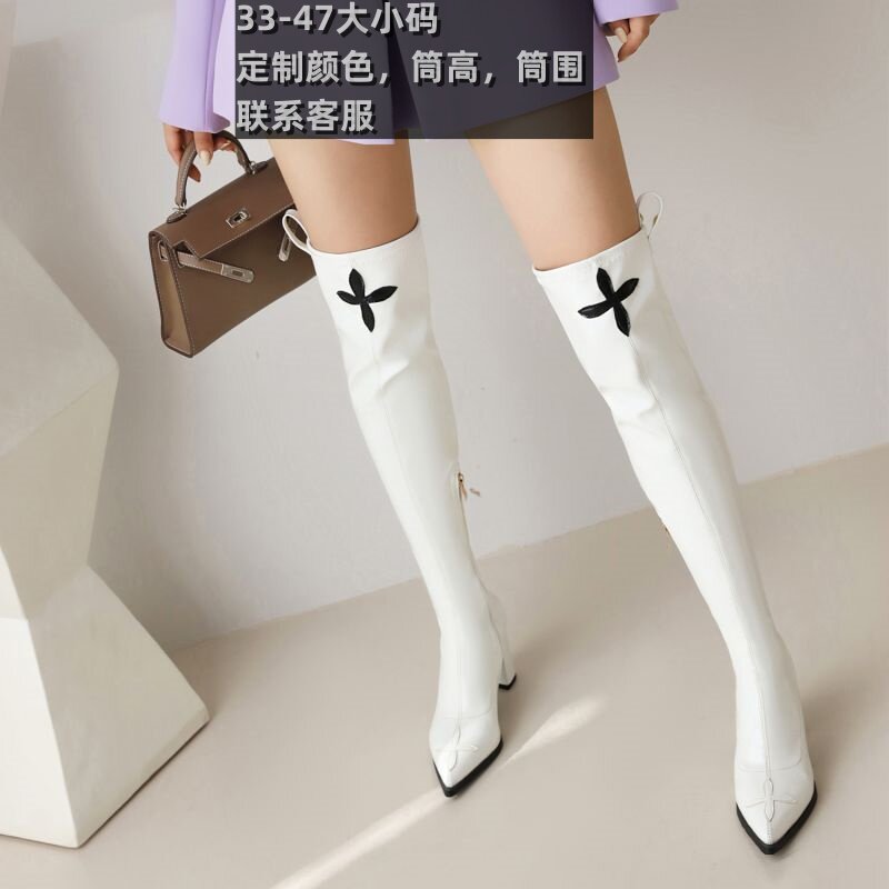 跨境独立站定制筒围显瘦骑士靴潮