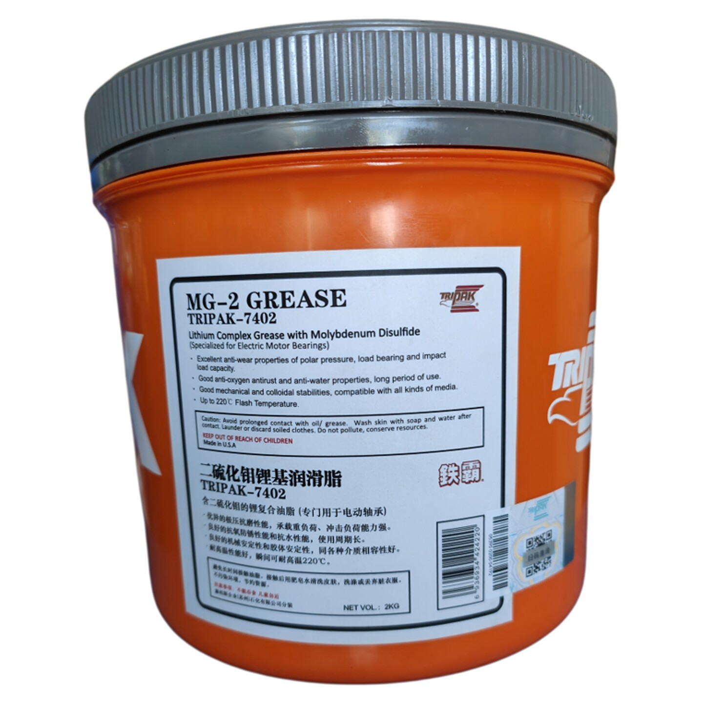 美国铁霸MG-2二硫化钼TRIPAK-7402黑油脂齿轮电机润滑脂CX7707