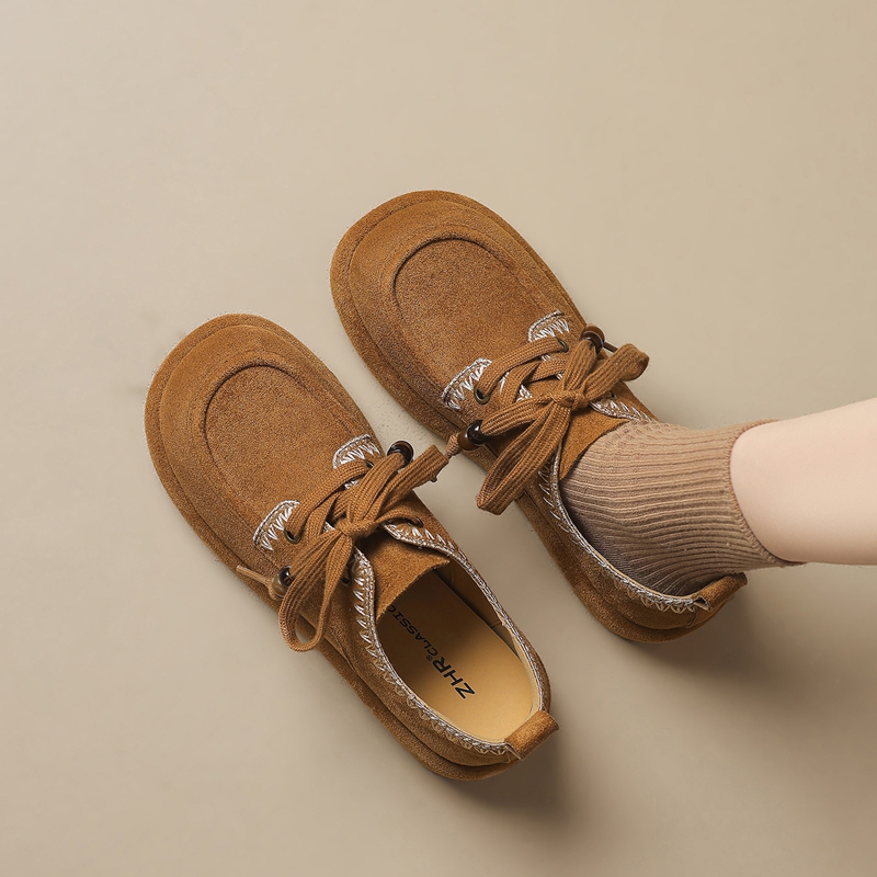 【柔软轻便】厚底舒适气质一脚蹬袋鼠鞋女春秋乐福鞋女单鞋勃肯鞋