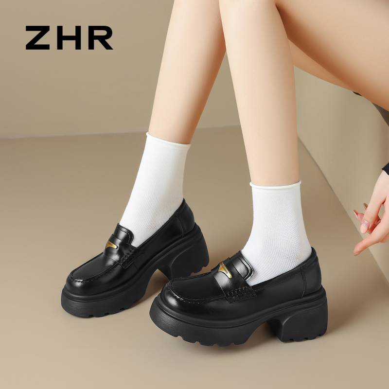 【7cm厚底乐福鞋】小个子单鞋女