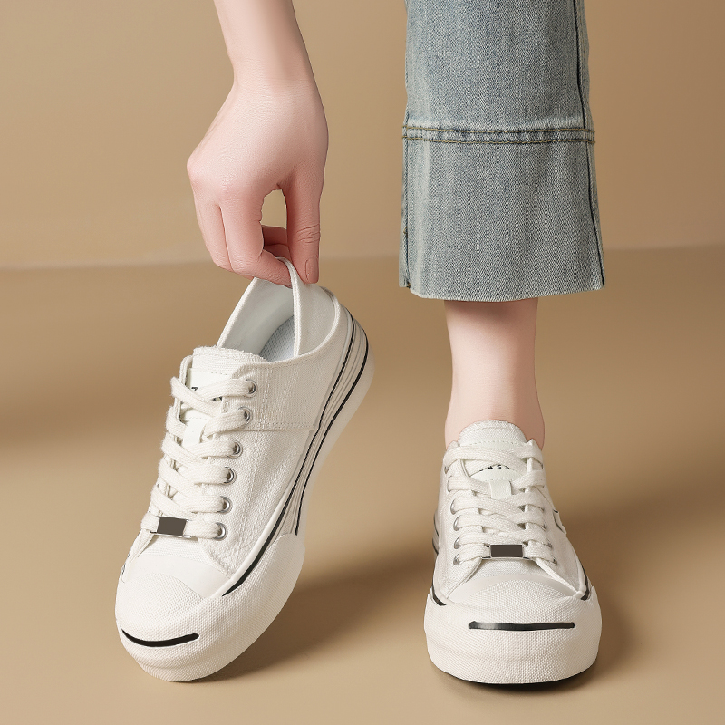 舒适软底两穿帆布鞋女新款小白鞋板鞋运动休闲女鞋子
