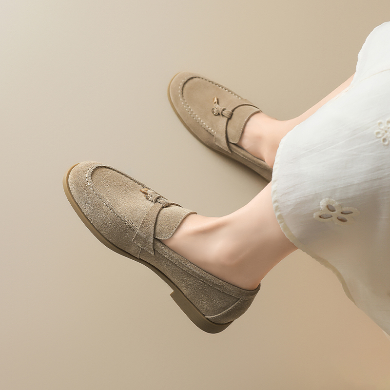 【温暖绒面】通勤鞋一脚蹬女鞋豆豆鞋乐福鞋秋冬女单鞋勃肯鞋