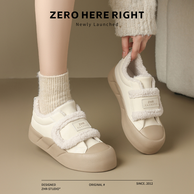 ZHR厚底加绒保暖小白鞋雪地靴