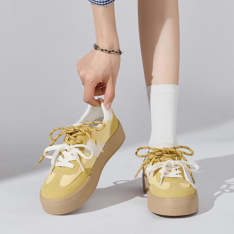 【双系带设计】复古跑步鞋女休闲鞋冬季新款百搭板鞋德训鞋休闲鞋