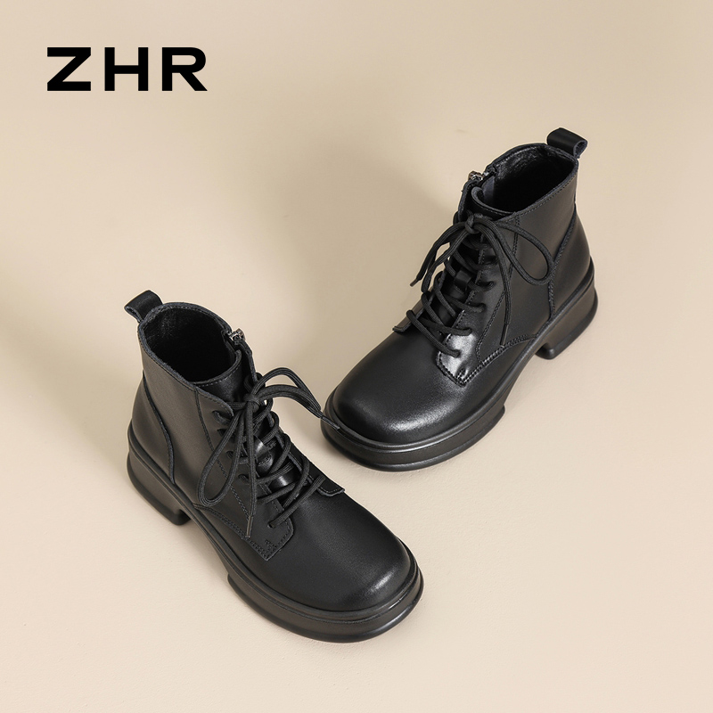 ZHR马丁靴女厚底增高户外潮流