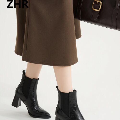 ZHR则则增高时尚切尔西女靴2026秋冬保暖女靴新款洋气马丁靴百搭