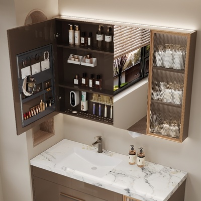 不锈钢浴室镜柜定制卫生间挂墙式