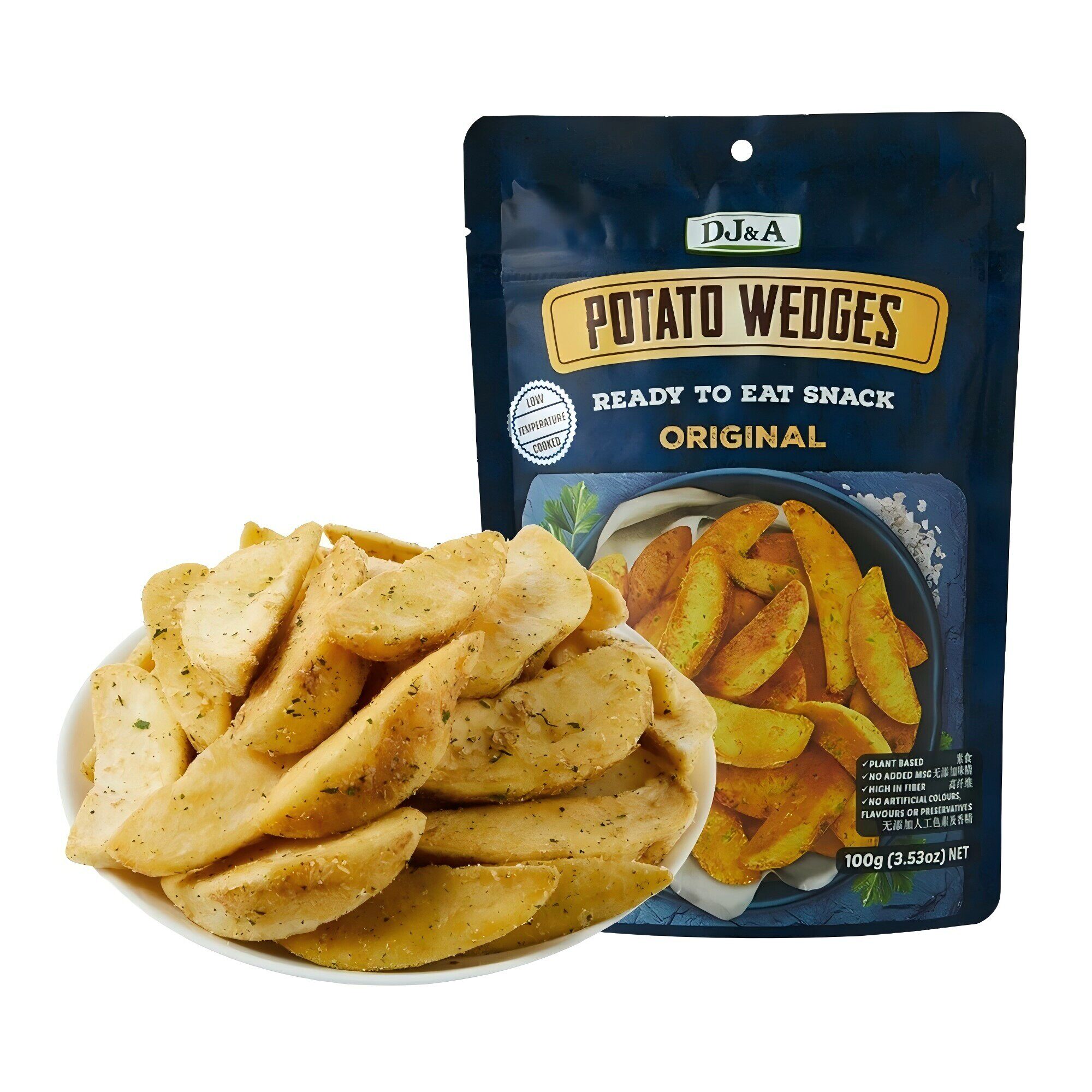 盒马澳大利亚进口DJ&A即食原味厚切薯角100g非油炸高膳食纤维薯片