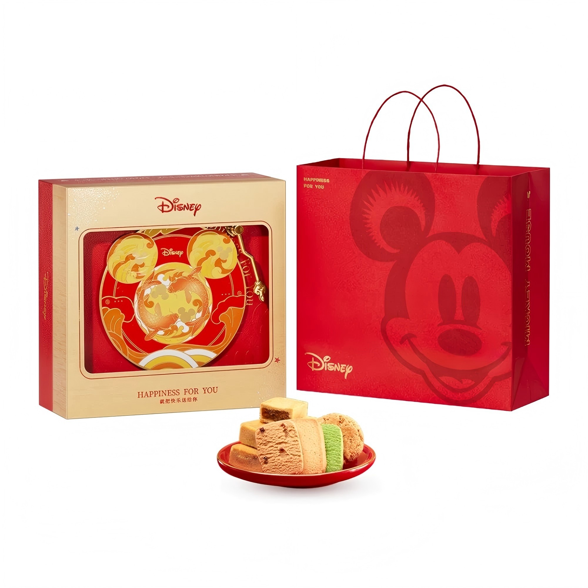 盒马迪士尼鱼乐奇门礼盒470g米奇唱片播放曲奇饼干核桃酥节日送礼