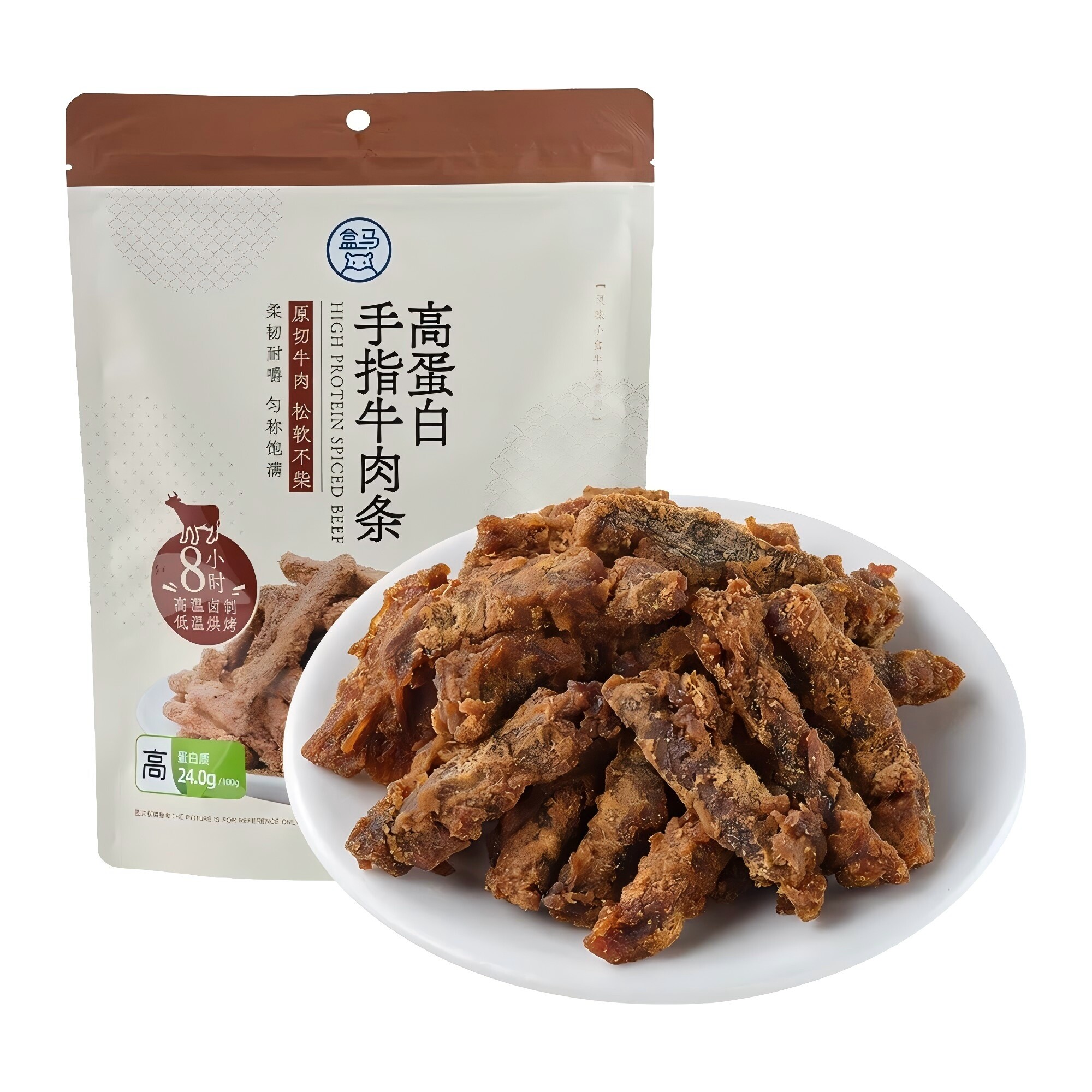 盒马高蛋白手指牛肉条108g独立包装原切牛肉松软不柴休闲零食小吃