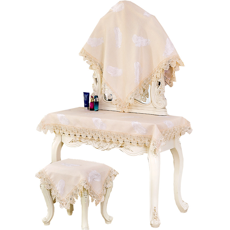 欧式化妆桌布中式梳妆台布蕾丝防尘巾盖布书桌电视柜垫鞋柜桌布巾