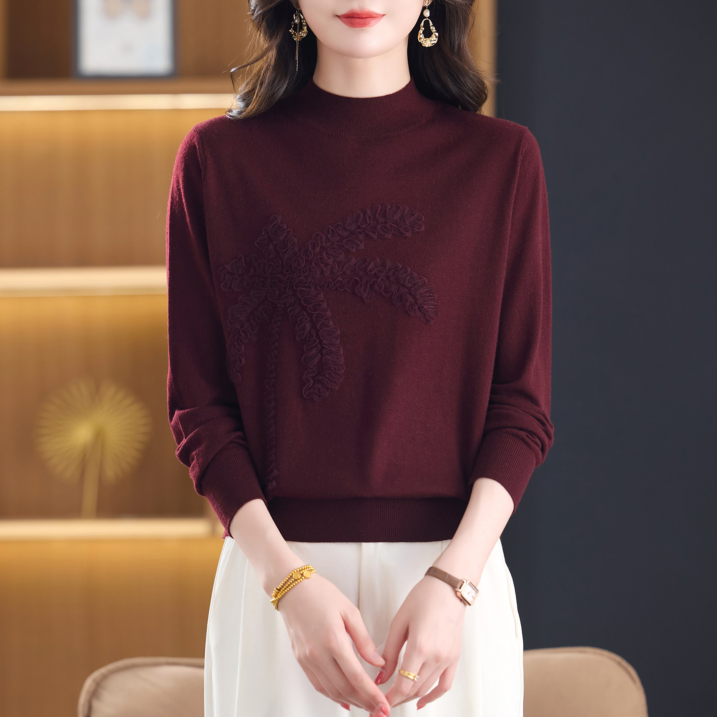 大码女装针织羊毛衫女上