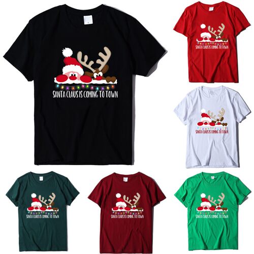 Christmas T-shirtChristmas short sleeved women's top圣诞T恤