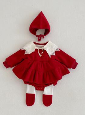 Thickened baby's dress with  fitted bodysuit加厚包屁衣婴儿裙