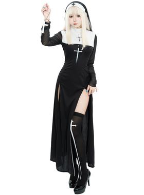 S-XL nun costume Halloween costume修女服角色扮演万圣节表演服