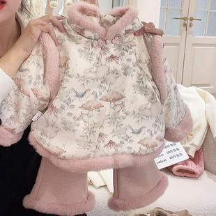 Children's clothes, fleece-lined baby girl's first birthday