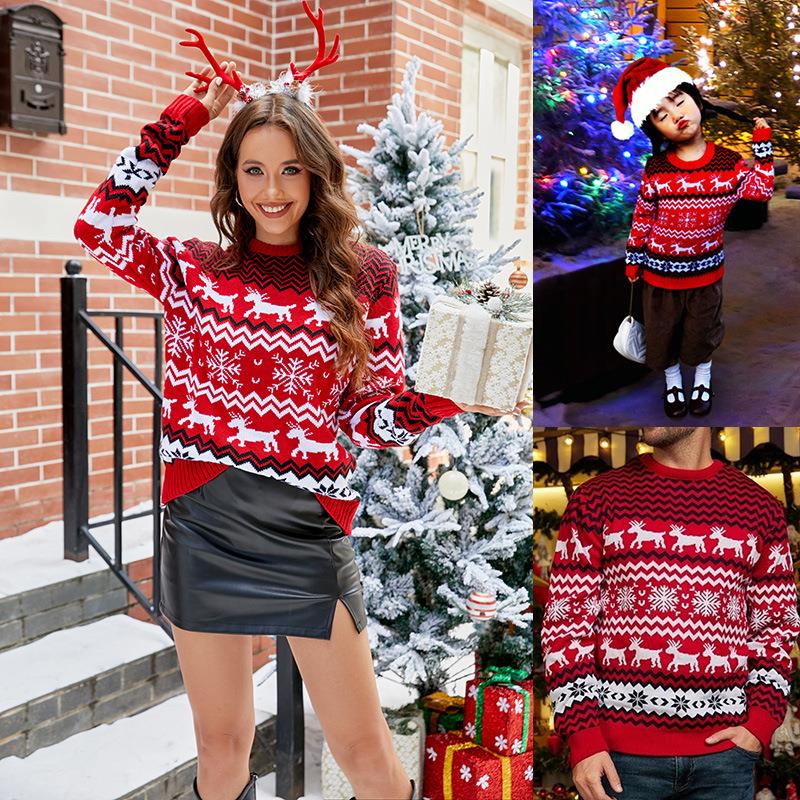 Little Snowflake Christmas Sweater Couple's Knitted Dress