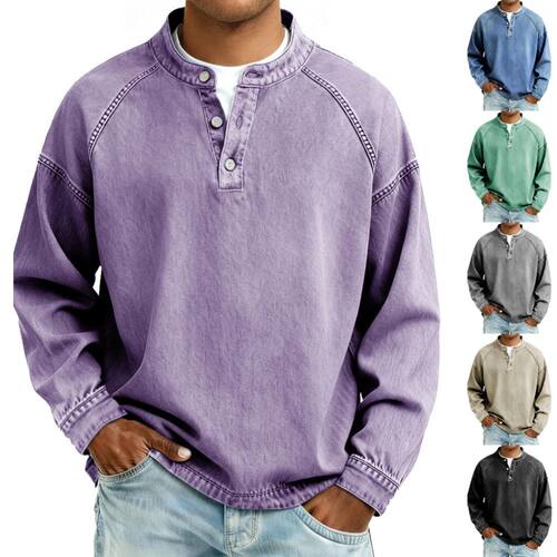 Men's shirt solid color casual top long sleeved shirt衬衣