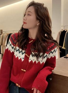 Women's red sweater for New Year's Eve and New Year's Day