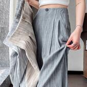 Wide Leg Pants女2026夏蓝色扎染高腰垂感西装 Womens 山本裤