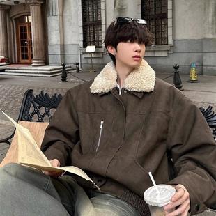 Mens Padded Coat翻领宽松棉衣男冬季保暖外套加厚防风休闲棉袄