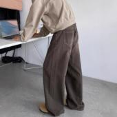 Mens 做旧宽松直筒阔腿拖地裤 Straight Pants男秋季