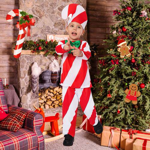 Christmas children's candy canes performance costumes演出服