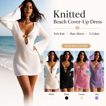 Long-sleeved Women's Beach Dress  Bikini Swimsuit欧美沙滩裙