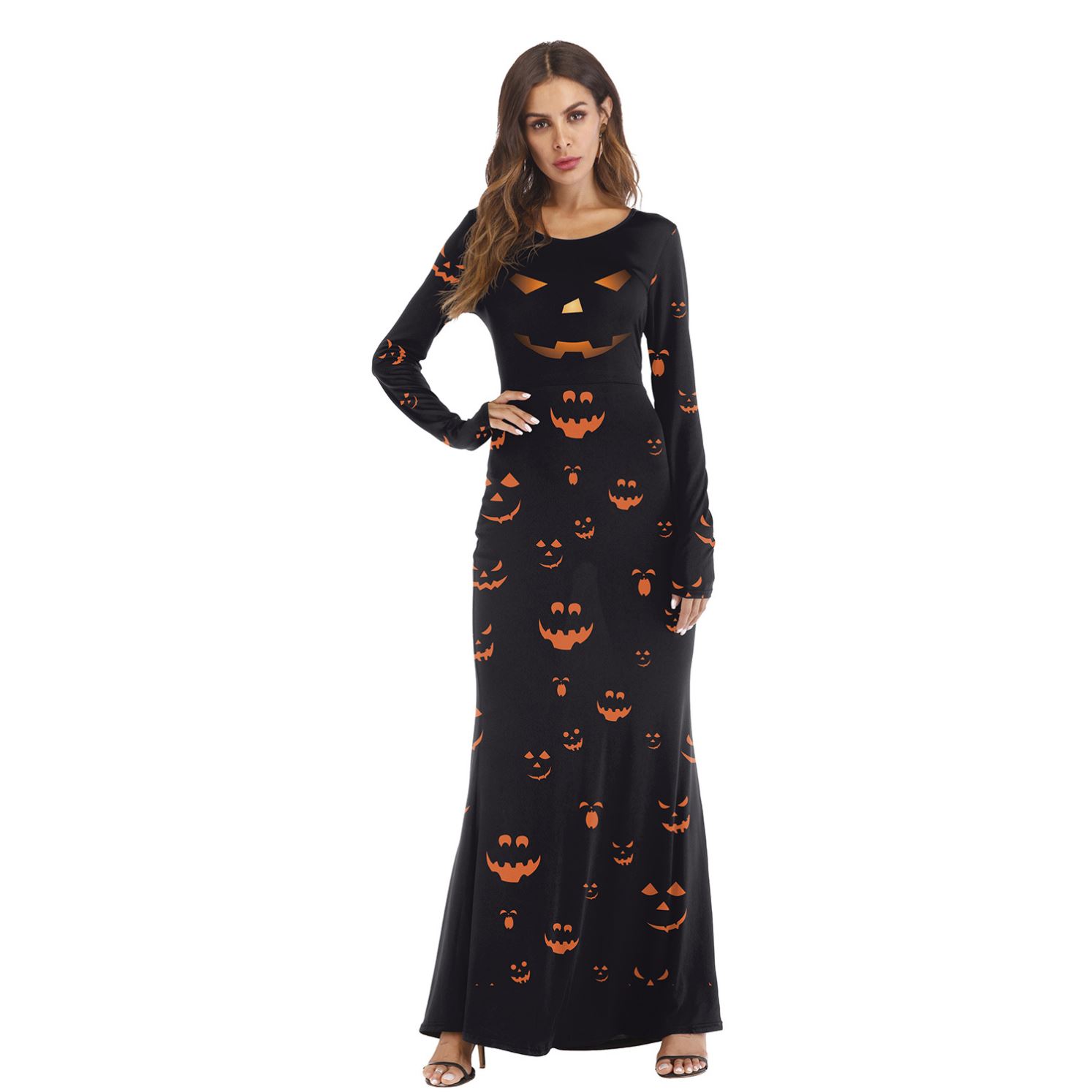 Halloween costume dress up party dress up万圣节南瓜灯长袖服
