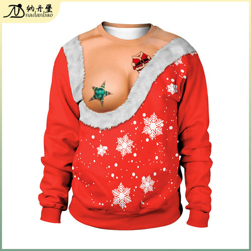 Christmas clothing couple hoodie万圣节圆领情侣卫衣