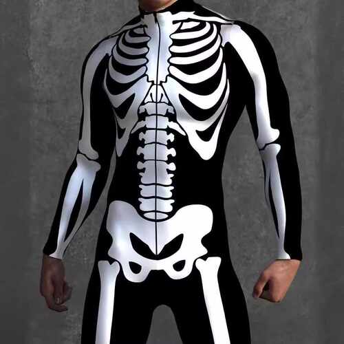 Halloween 3D‑Print Cos Jumpsuit 万圣节 3D 印花连体扮演服