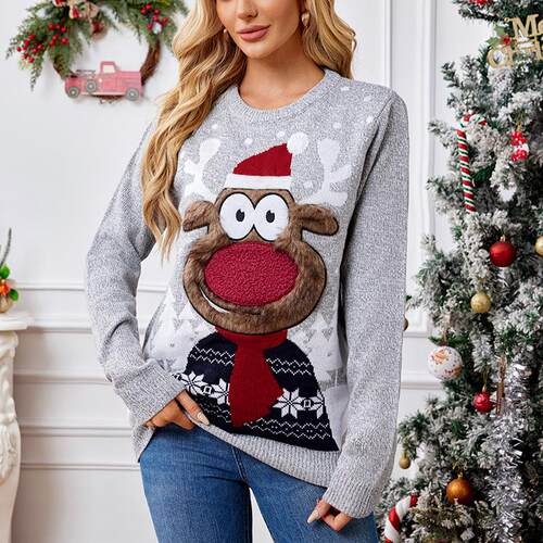 Loose casual parent-child knitted sweater Christmas sweater