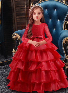 Girls' Christmas Party Dress Performance Skirt圣诞节派对礼服