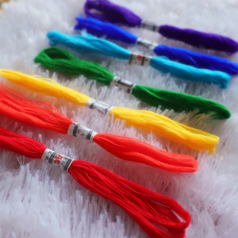 七彩绳DIY七色线手工编织线手链红绳子五彩色编绳花线串珠宝手绳