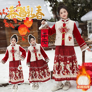中大童女装一米二三四五六年级七八九十岁小孩冬衣拜年汉服公主裙