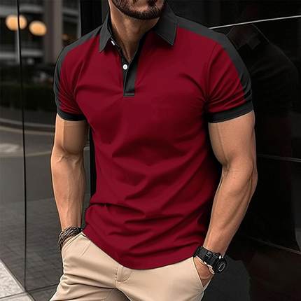 Men's polo shirt 男装夏季翻领休闲纯色短袖T恤时尚潮流POLO衫