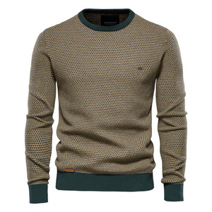 knitted jumper 针织打底秋冬男圆领男款长袖修身个性港风套头衫