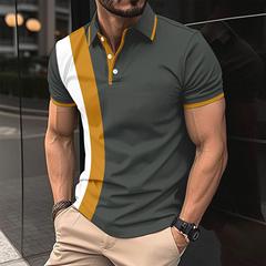 Men's polo shirt 男士夏季休闲POLO衫翻领扣子商务拼色百搭T恤潮