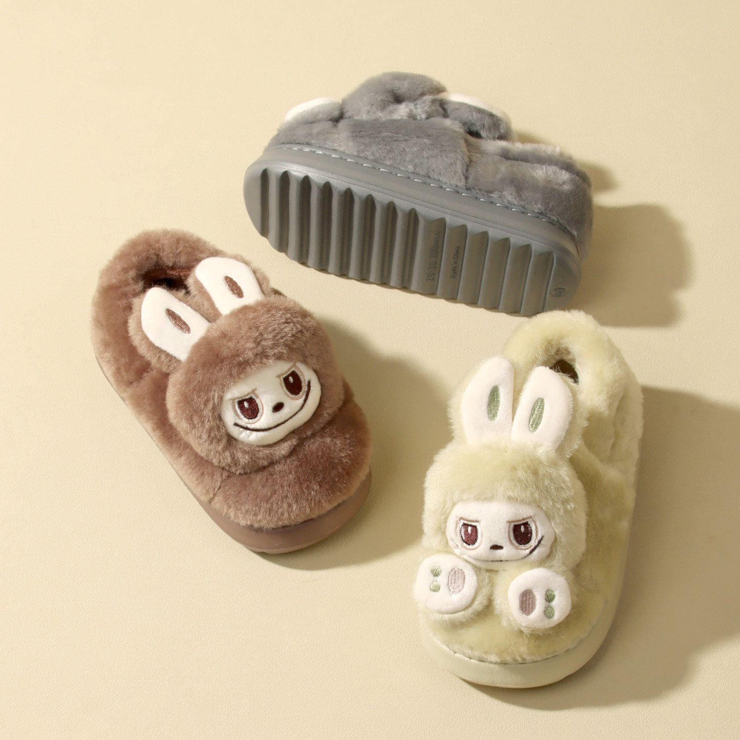 新款可爱卡通儿童包跟棉拖鞋男孩女生毛绒保暖家居厚底防滑棉鞋冬