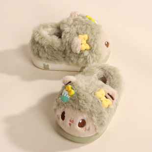 2024新款可爱卡通儿童包跟棉拖鞋男女童室内家居防滑保暖宝宝棉鞋