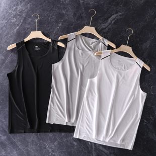 运动大咖 双面异纹速干高弹激光冲孔 夏男士压胶裸感健身训练背心