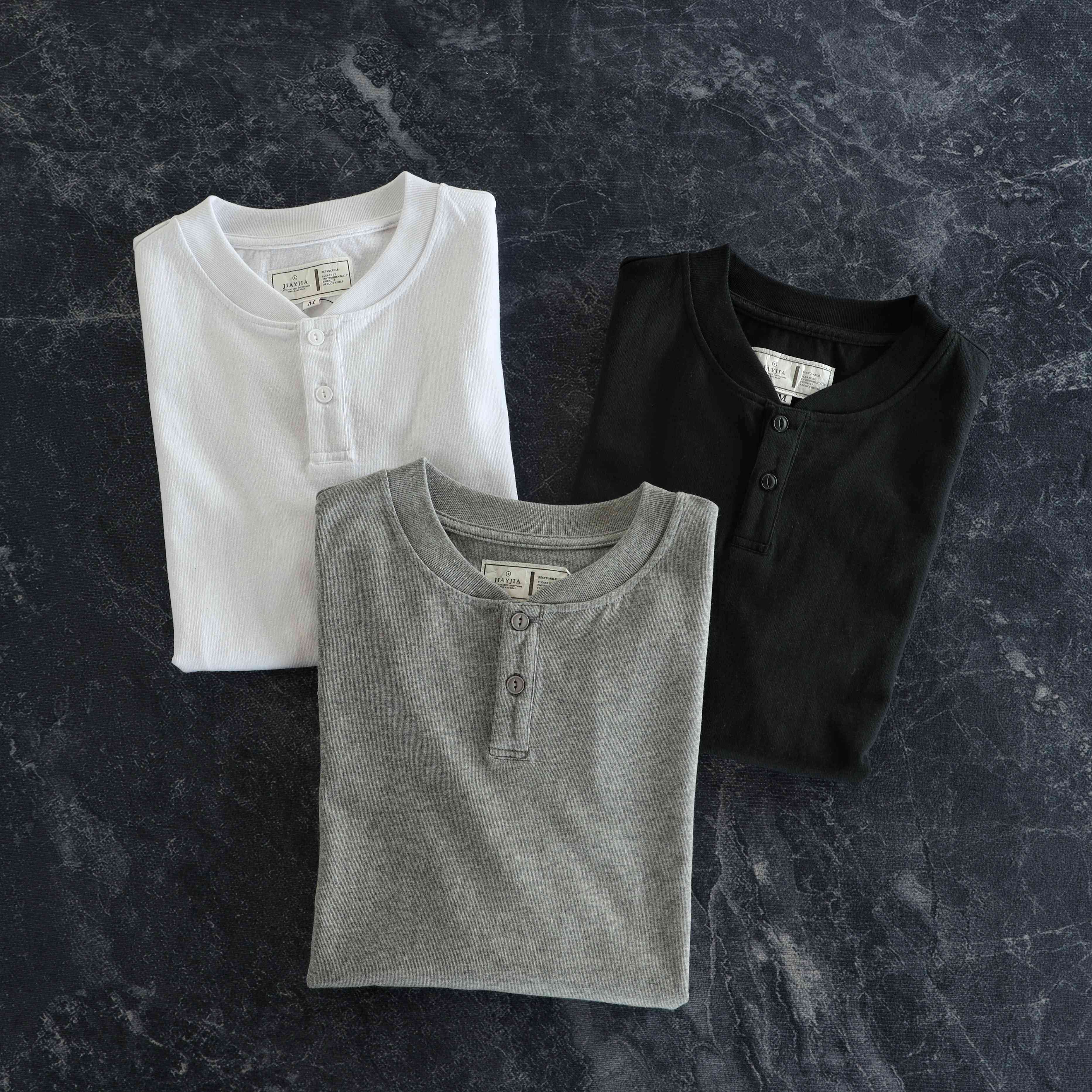 重磅设计师线！250g美式亨利领！夏季新品男士百搭纯棉短袖T恤潮