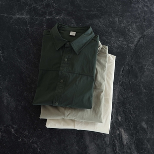 薄款 夏季 男士 户外速干透气弹力宽松短袖 机能山系 衬衫 凉感轻量化