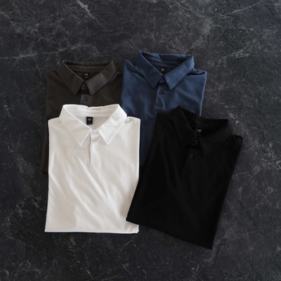 精梳纯棉！200g日系复古短POLO衫